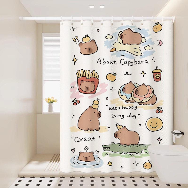 LIEI Capybara Cartoon Shower Curtain