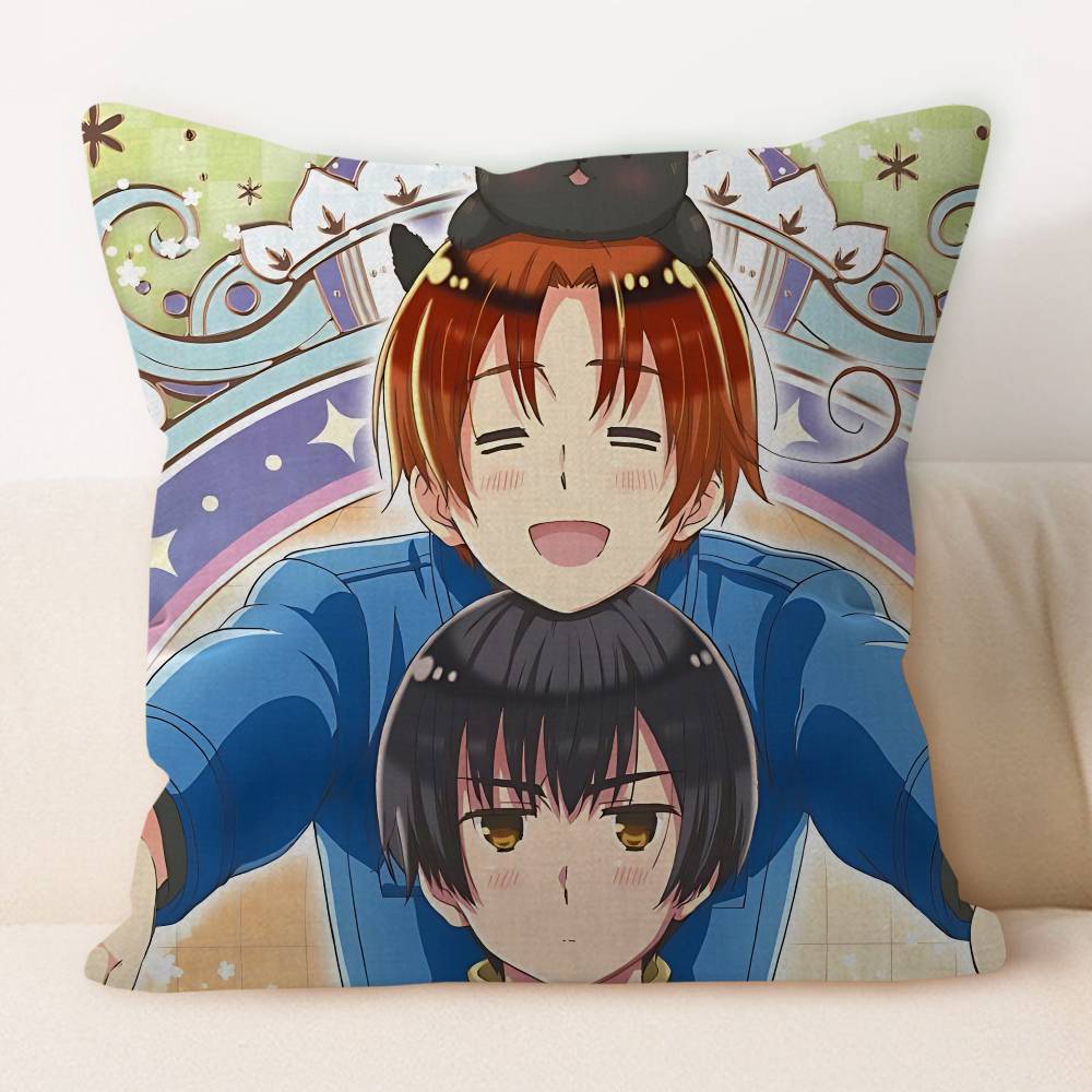 H-Hetalia Axis Powers Kissenbezug Quadratischer Kissenbezug 3D Weich Plüsch Dekokissenbezug Wohnzimmer Sofa Schlafzimmer Heimzimmer Bett