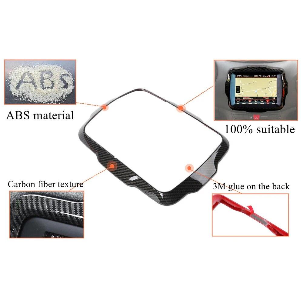 Center GPS Navigation Decoration Frame Cover Trim Stickers for Jeep Renegade 2018 2022 Car Interior Accessories