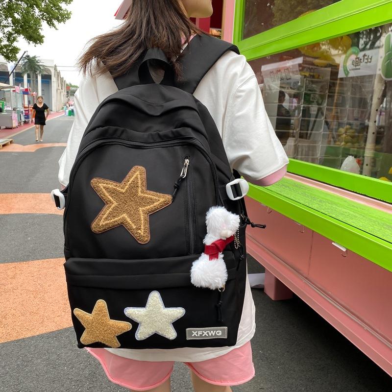 Cute star style literary soft girl student schoolbag spring and summer ins wind large-capacity backpack