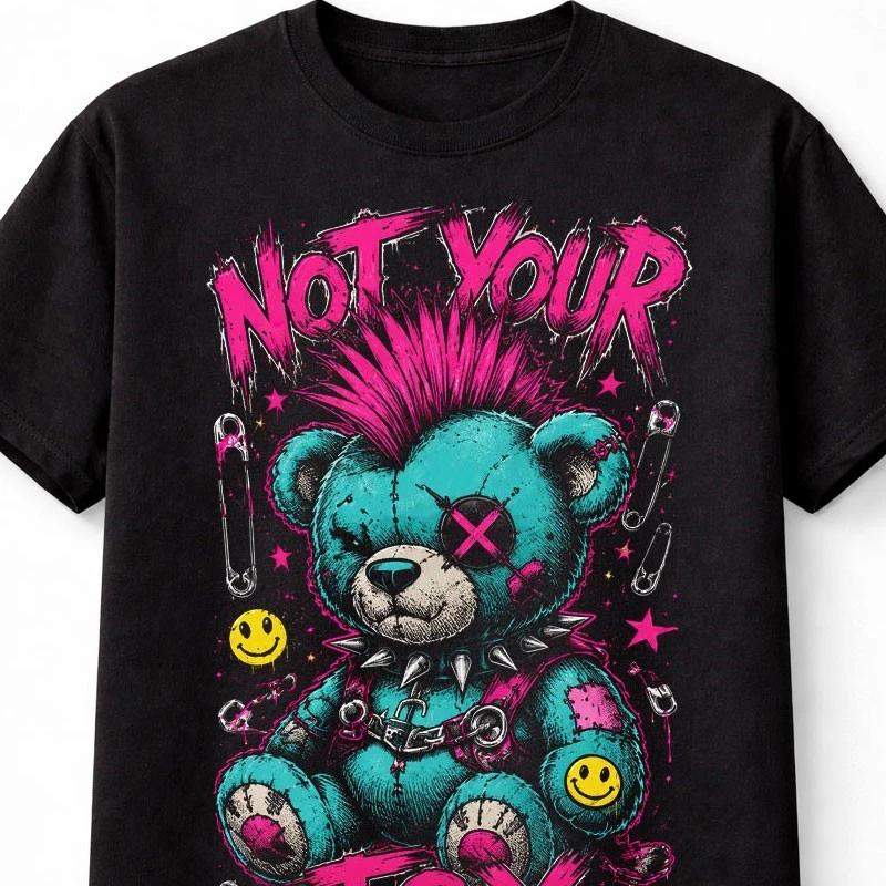 Not Your Toy Punk Teddy Bear Gothic Horror Unisex TShirt S