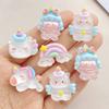 10 Stück Neue Süße Harz Cartoon Einhorn, Regenbogen Serie Flache Rückseite Scrapbooking DIY Schmuck Bastel Dekoration Zubehör