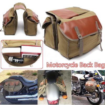 Universal Motorcycle Cycling Canvas Side Saddlebag Back Pack for Motorbike 2 Colors