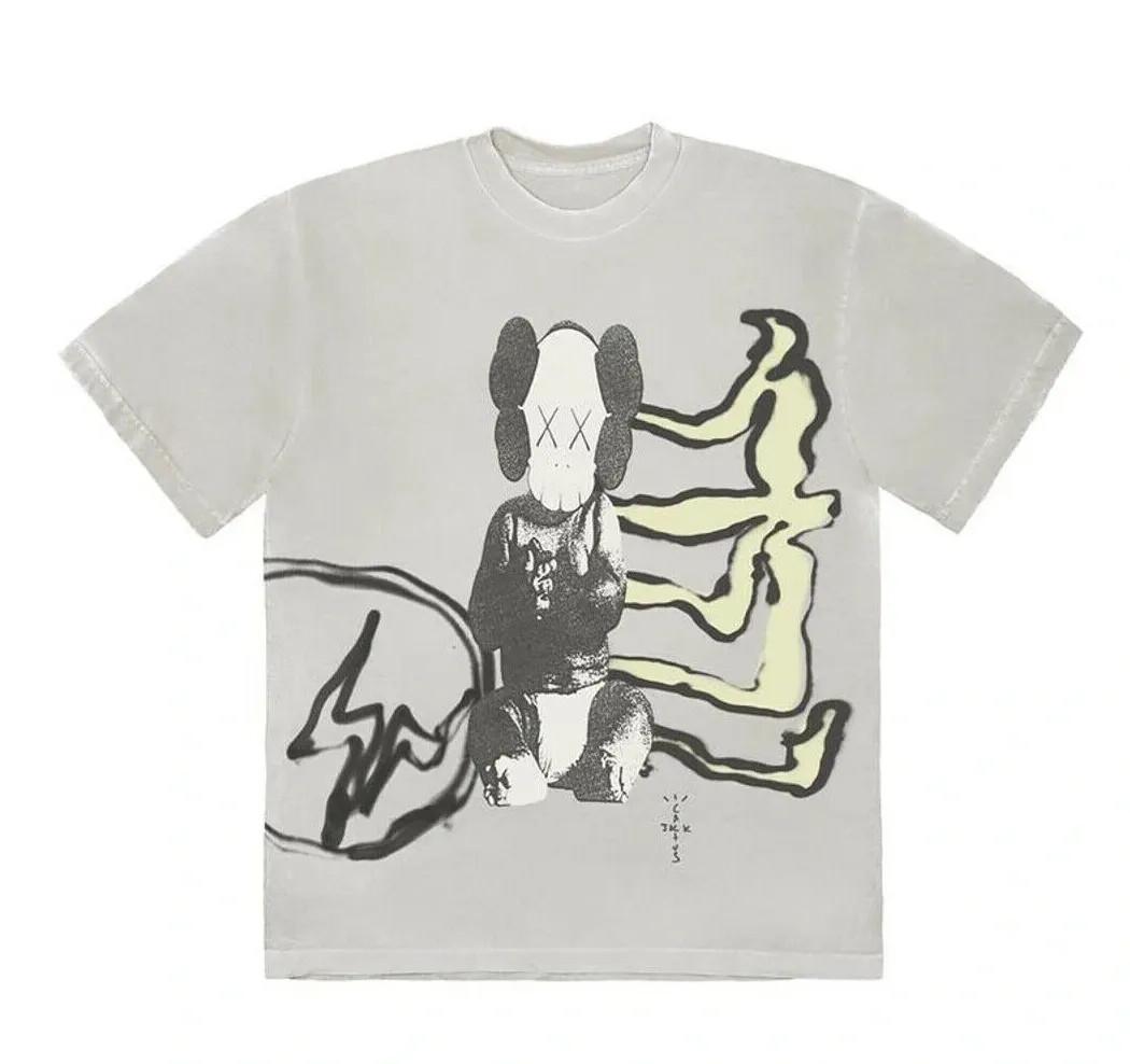 Travis Scott Cactus Jack + Kaws For Fragment Tee Shirt Aged Yellow Size XL XL