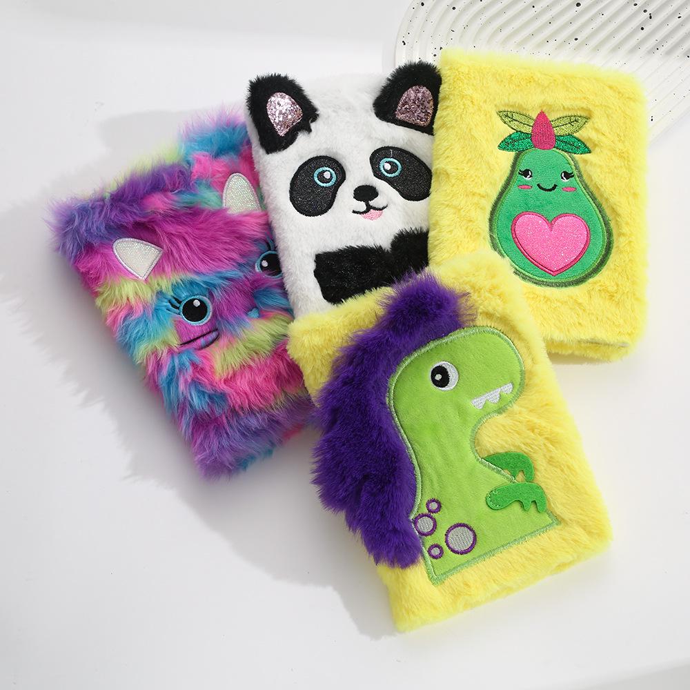 Cute Plush Embroidered A5 Cartoon Notebook Diary