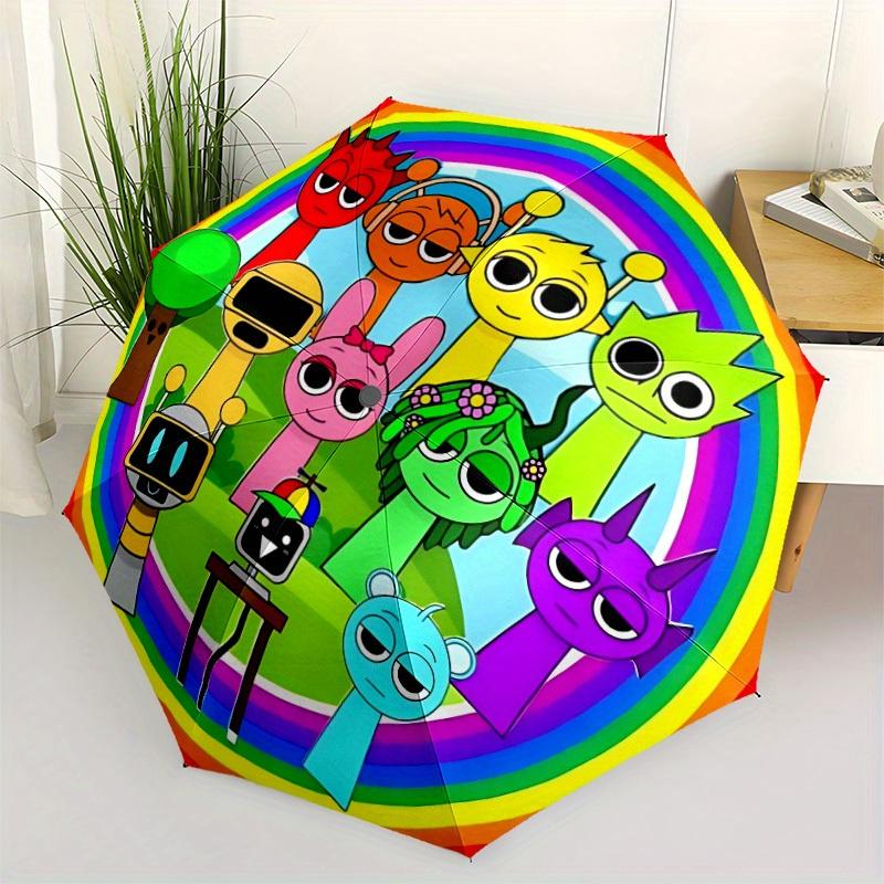 1pc Rainbow Friends Automatic Umbrella 8-Bone, Outdoor Adventures, Durable Canopy Material yy280828147