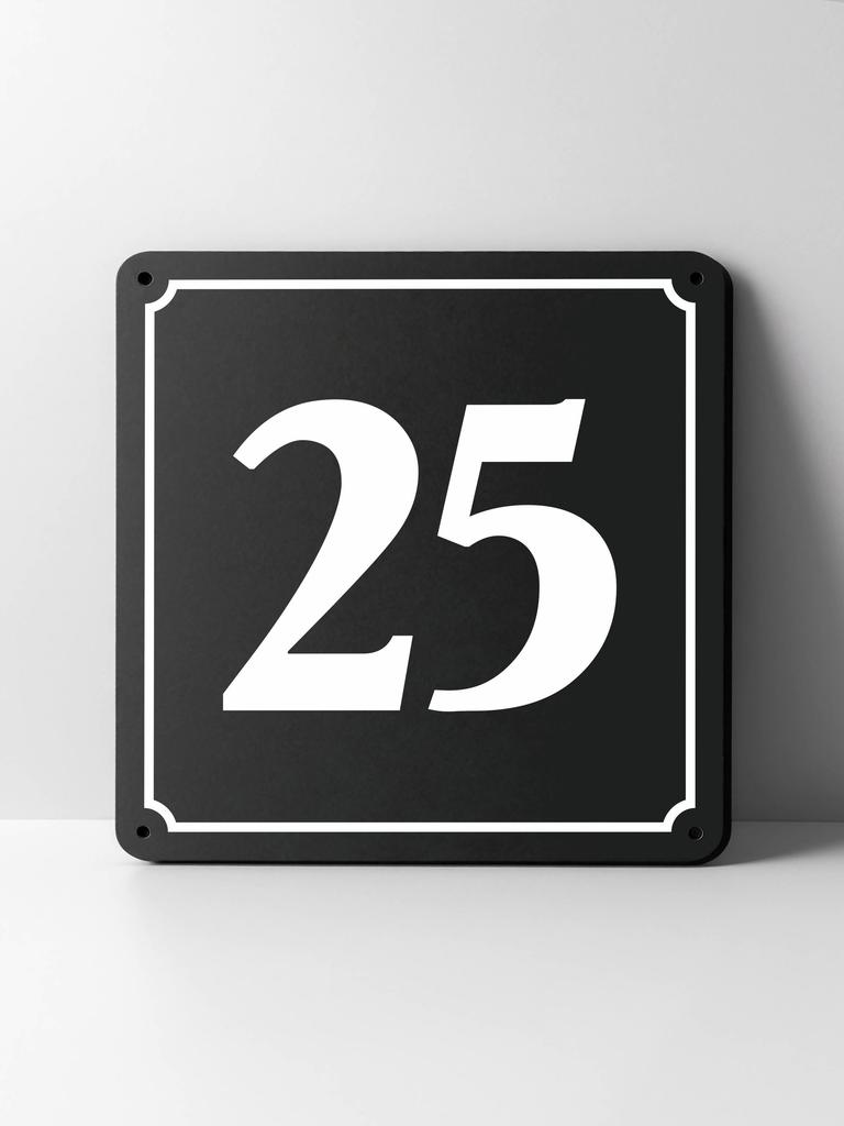 Metal House Number Sign, Black White Contrast, Outdoor Wall Decor for Home Street