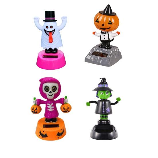 Halloween Solar Car Cartoon Swaying Car Dashboard Decor Funny Solar Swing