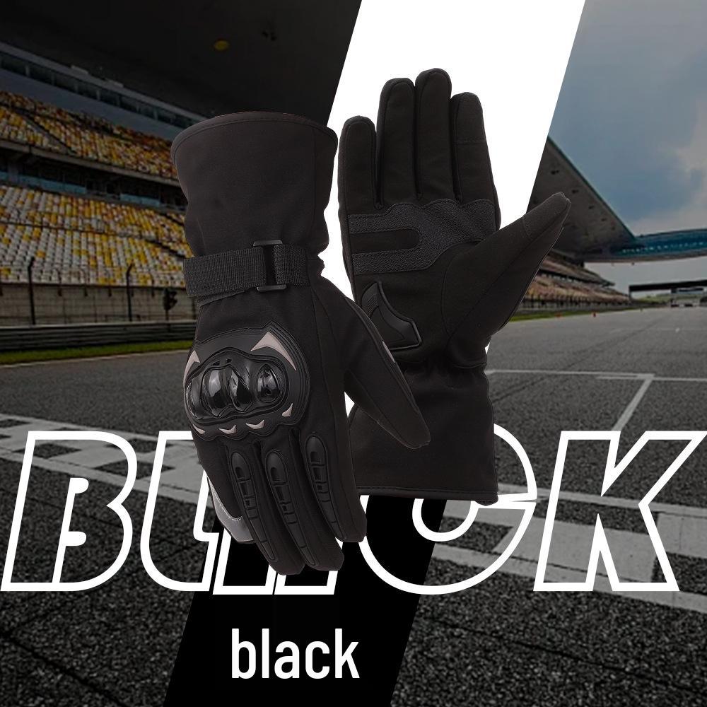 Windproof Full-Finger Motorcycle Gloves: Velvet-Lined, Non-Slip for Off-Road Riding In Winter/Autumn