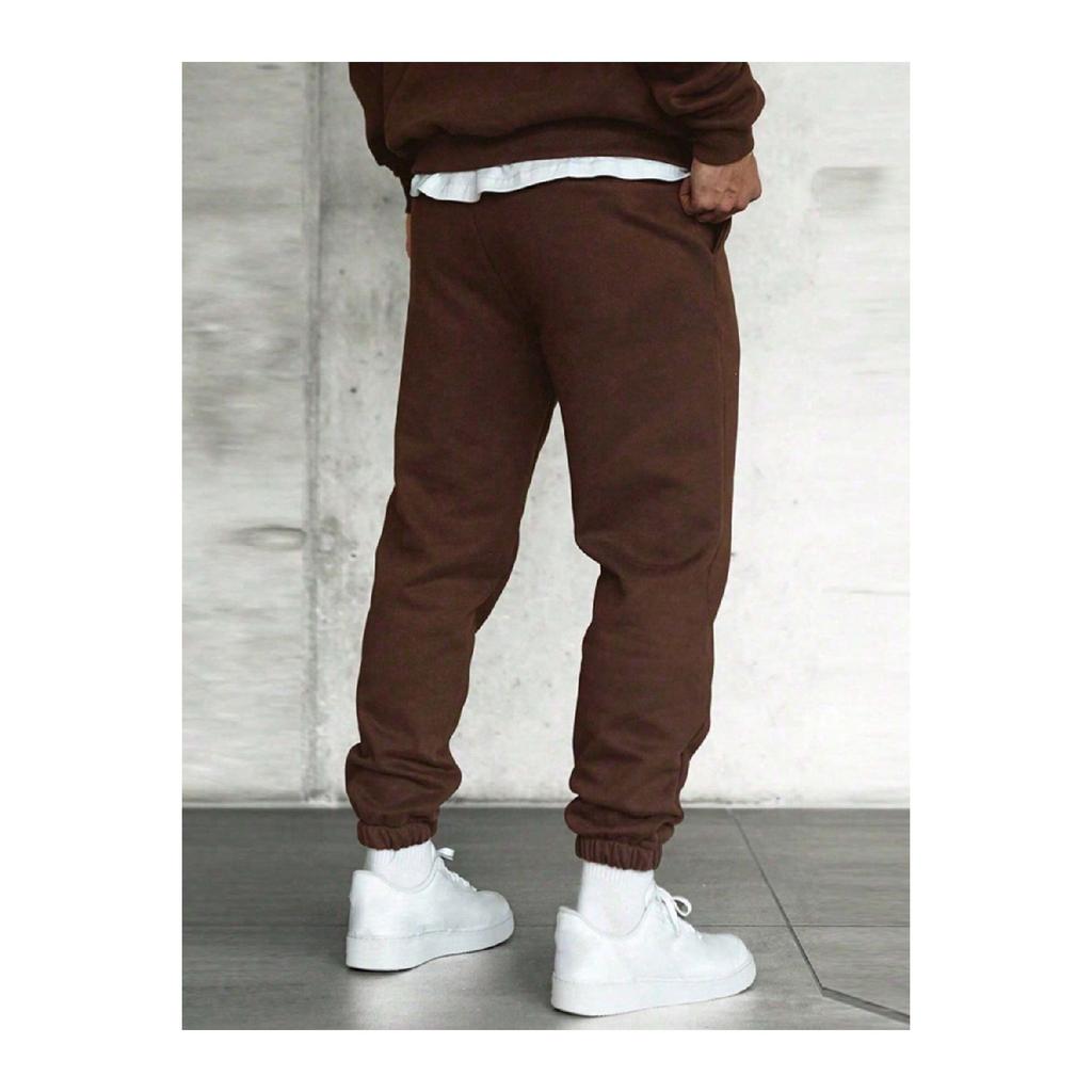 Men's Black Oversize Sweatpants With Elastic Legs