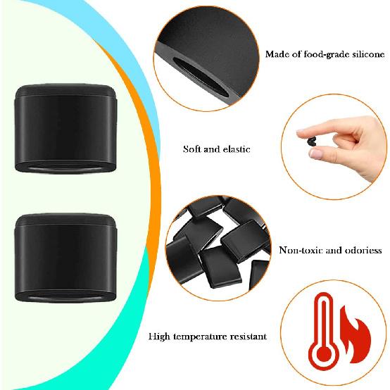 8 Pieces Air Fryer Rubber Bumpers, Aifeier ET Black Air Fryer Replacement Rubber Tips for Power XL Air Fryer Grill Pan