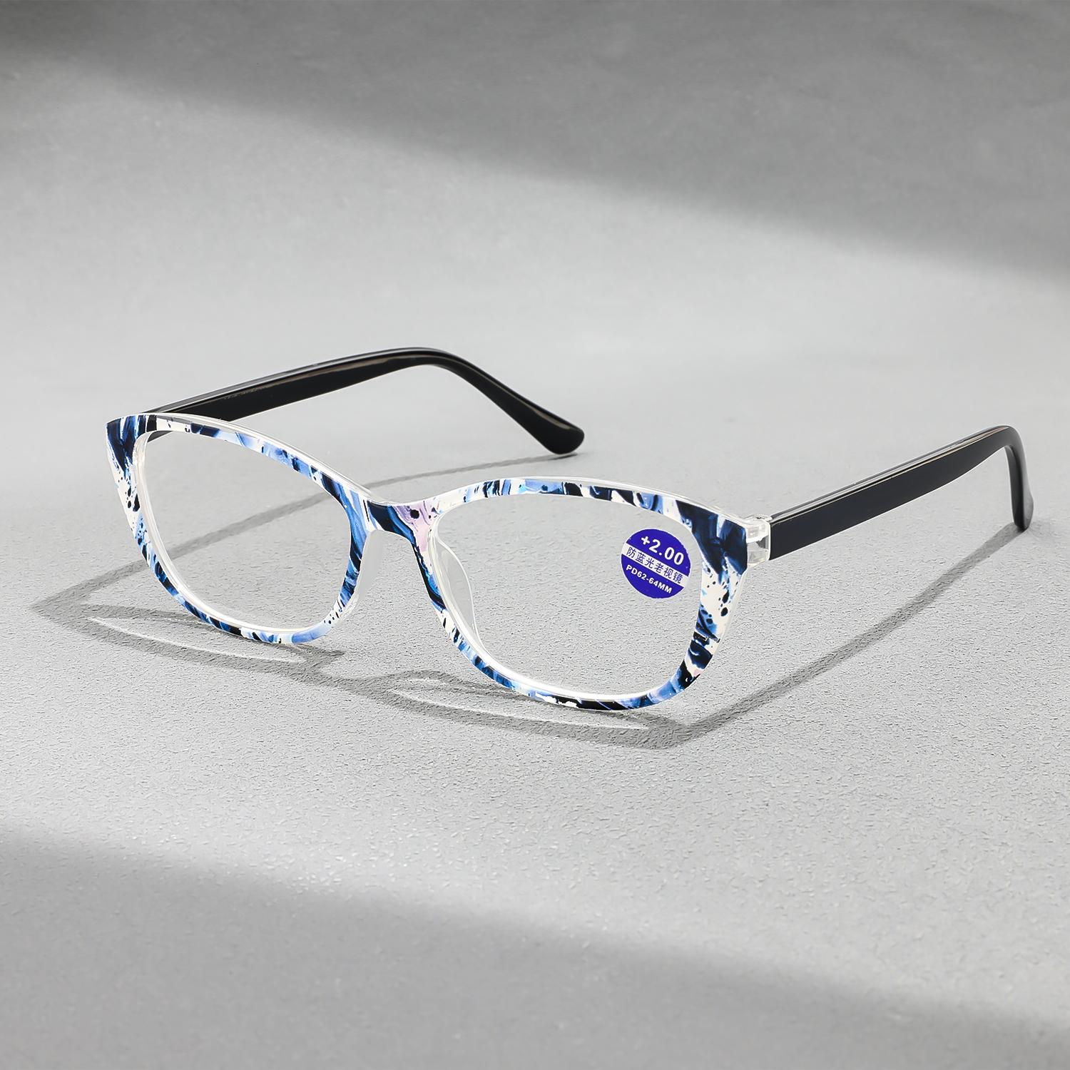 

Women s Presbyopia Reading Glasses Cat Eye Marble Green & White Frame Fashion High Quality Eyewear for Daily Office Home Clear +100