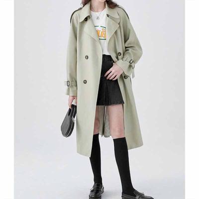 New Style Windbreaker Women's Mid-length Coat Small British Style Coat Spring and Autumn