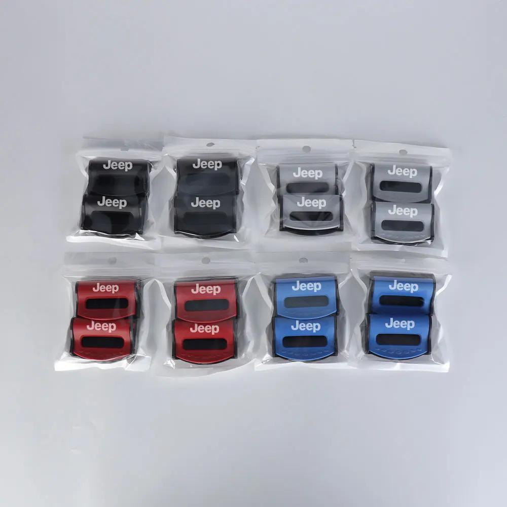 For Jeep Car Safety Seatbelt Stopper Buckle Auto Seat Belt Limit Stop Clip For Jeep Grand Cherokee Wrangler JK Gladiator Comp