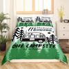 Happy Camping Comforter Cover King, Summer Camping Decoration Bedding For Boy Teens Family, Beach Vacation Style Duvet Cover Set