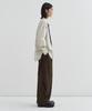 DRAW FIT Essential Wide One-Pleat Corduroy Pants [Brown]