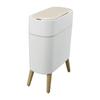 Raised Leg Office Trash Can 10L, Automatic Lid Indoor Waste Bin for Bathroom Tissue Disposal, Bedroom Paper Waste, and Living Room Use