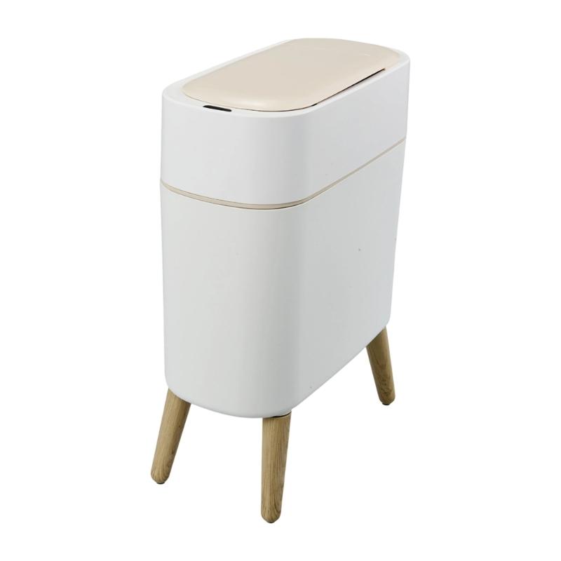Bedroom Waste Bin 10L with Automatic Lid and Soft Close, Small Trash Can for Bathroom, Office, and Living Room Waste Collection Use