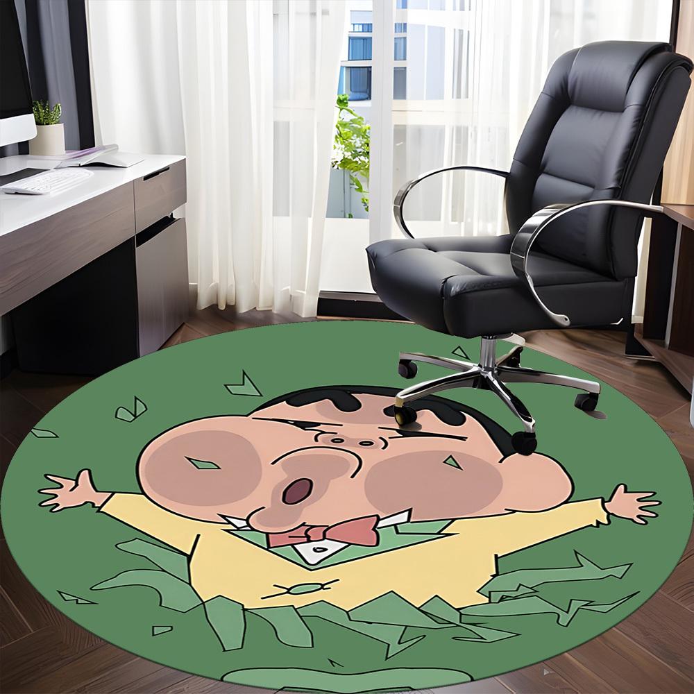 1pc Crayon Shin-chan Office Round Area Rug, Under Office Chairs Bedroom Living Room Home Decor a1022147