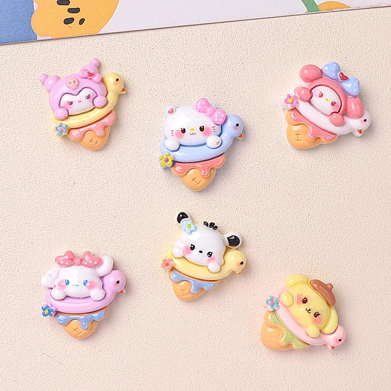 24/120PCS DIY Resin Accessories, Ice Cream Handmade Accessories, Hair Clips, Cream Glue Patches, Shoe Buckles, Accessories