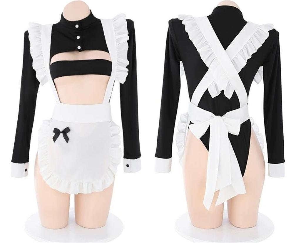 Sexy Maid Costume with Plus Sizes and Sexy Lingerie and Sailor Popular for Photography [ssetoy] Apron, XL, 3XL, 5XL, Set, See-Through, Cute, Moe,