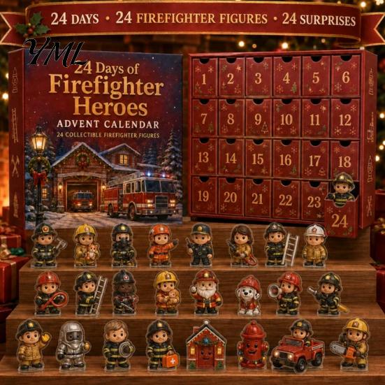 Simulation Scene Accessories 2026 Career Advent Calendar, 24-Day Countdown Box with Mini Occupation Retro Gift Set Figures, Community Helper Ornament
