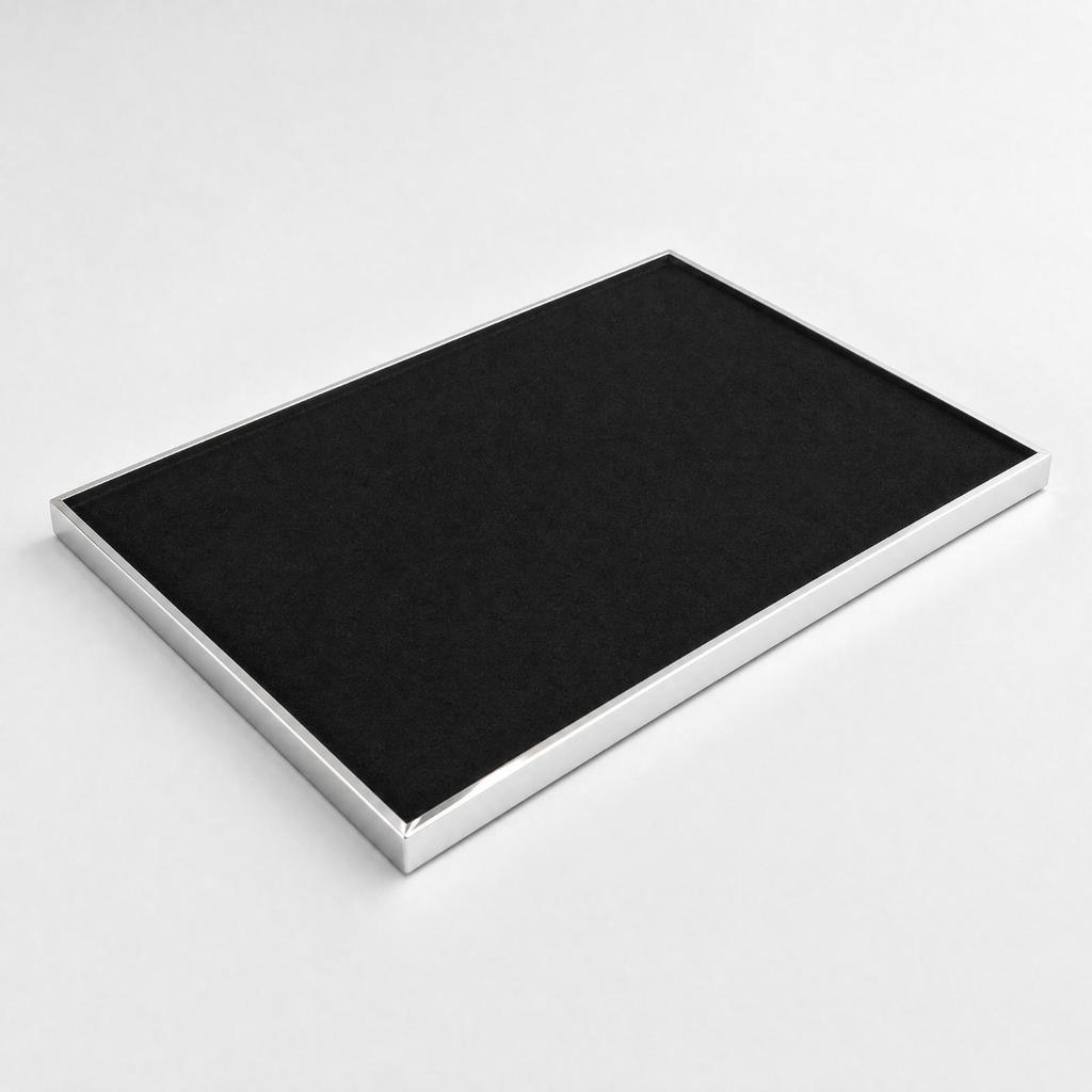 Stainless Steel Jewelry Display Tray LowProfile Elegant for Retail Showcases,