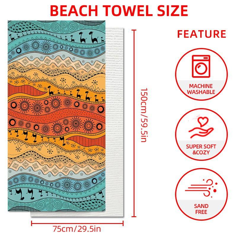 Ultrafine Microfiber Beach Towel Thick Quick Dry Bath Absorbent Swim Custom Print Design Adults Kids Pool Travel