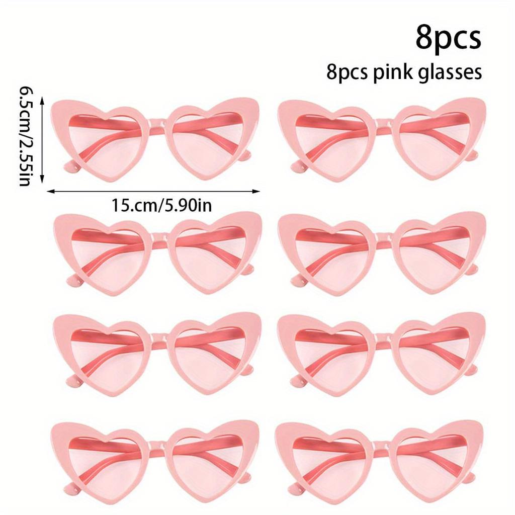 Women Vintage Heart Fashion Glasses, Fashion Cat Eye Heart Glasses For Bridal Shower, Bachelor Party, Wedding, Bride Team Favor