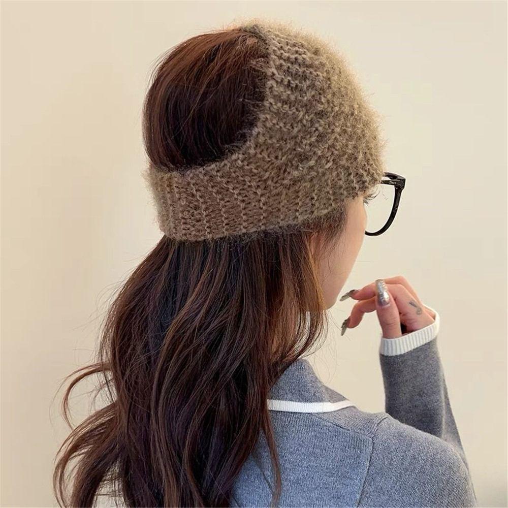 Soft Knitted Ear Muffs Stretch Postpartum Hat Fashion Head Wraps  for Women Girls