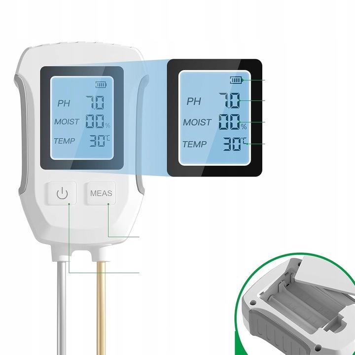 Kwasomierz ph gleby miernik wilgotności i temperatury podłoża