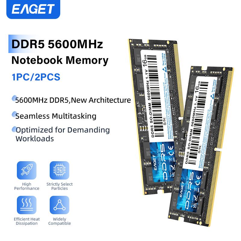 DDR5 RAM Kit,5600MHz Laptop Memory, CL46, High Performance, Energy Efficient, Compatible for Mainstream Notebooks Only,Not for Desktop Computer