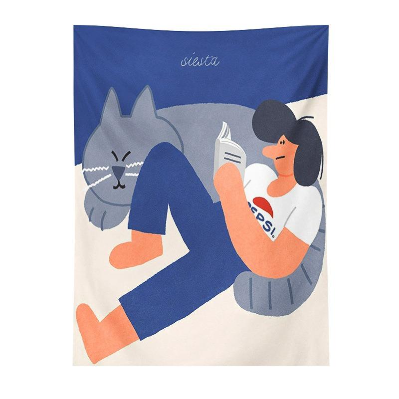 Abstract Style Character Background Hanging Cloth Home Wall Decoration Tapestry Office Living Room Tapestry