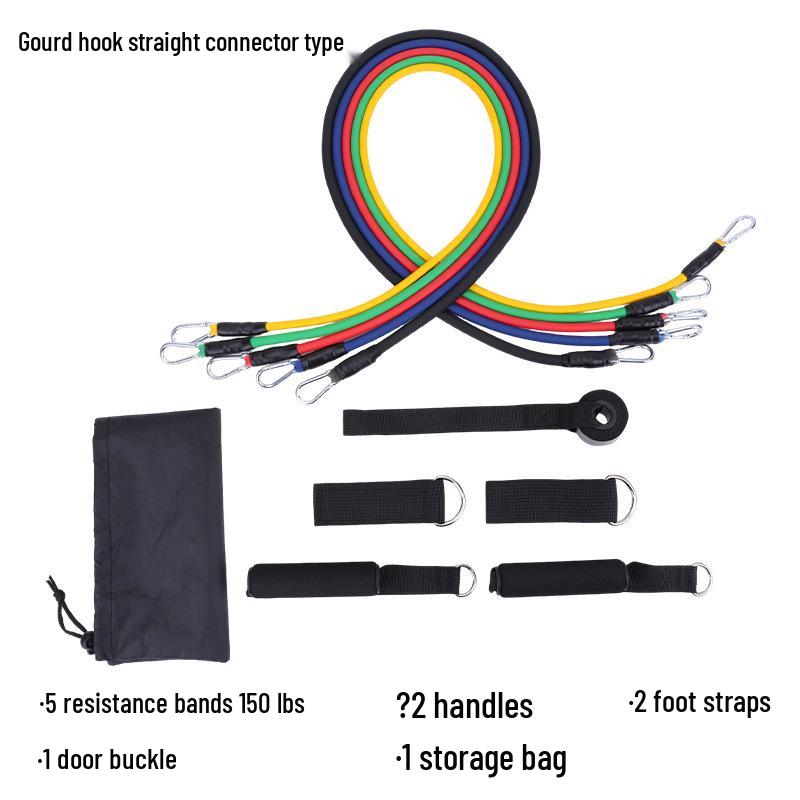 11-Piece TPE Resistance Bands Set - High Elasticity with Customizable Logo for Home Fitness