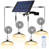 4 Heads Pendant Solar Shed Light, IP65 Waterproof Warm White Shed Indoor Lights with Remote Control for Patio Garden, Chicken Coop, Gazebo, Barn