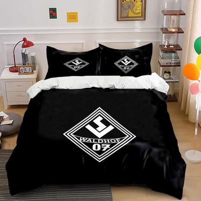 "Black and White Waldhof 07 Logo Design" Print Bedding Set Duvet Cover Pillowcases (1* Duvet Cover 2* Pillowcases Do Not Include Comforter)