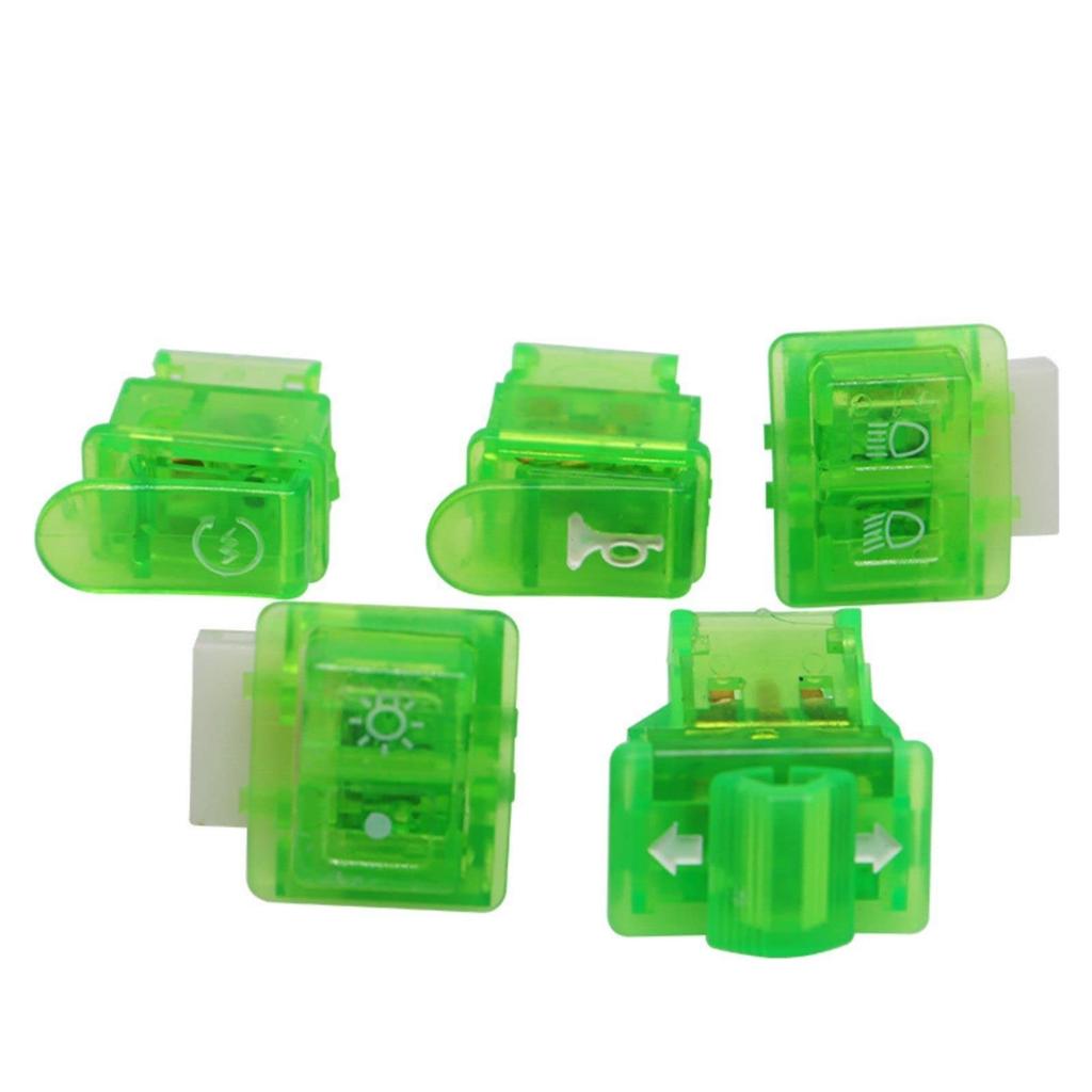 Teagle Blanc Bike Skeleton Switch Set Universal Handle Button Dio AF18 AF25 SR TA ABS 5 Piece Set Green