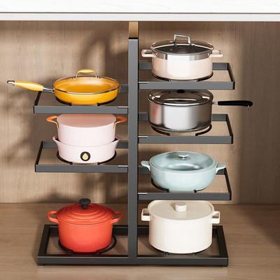 Kitchen Pot Rack, Household Cabinet Countertop Floor Sink, Multi-layer Pot Storage, Layered Pot Storage, Adjustable Corner Rack