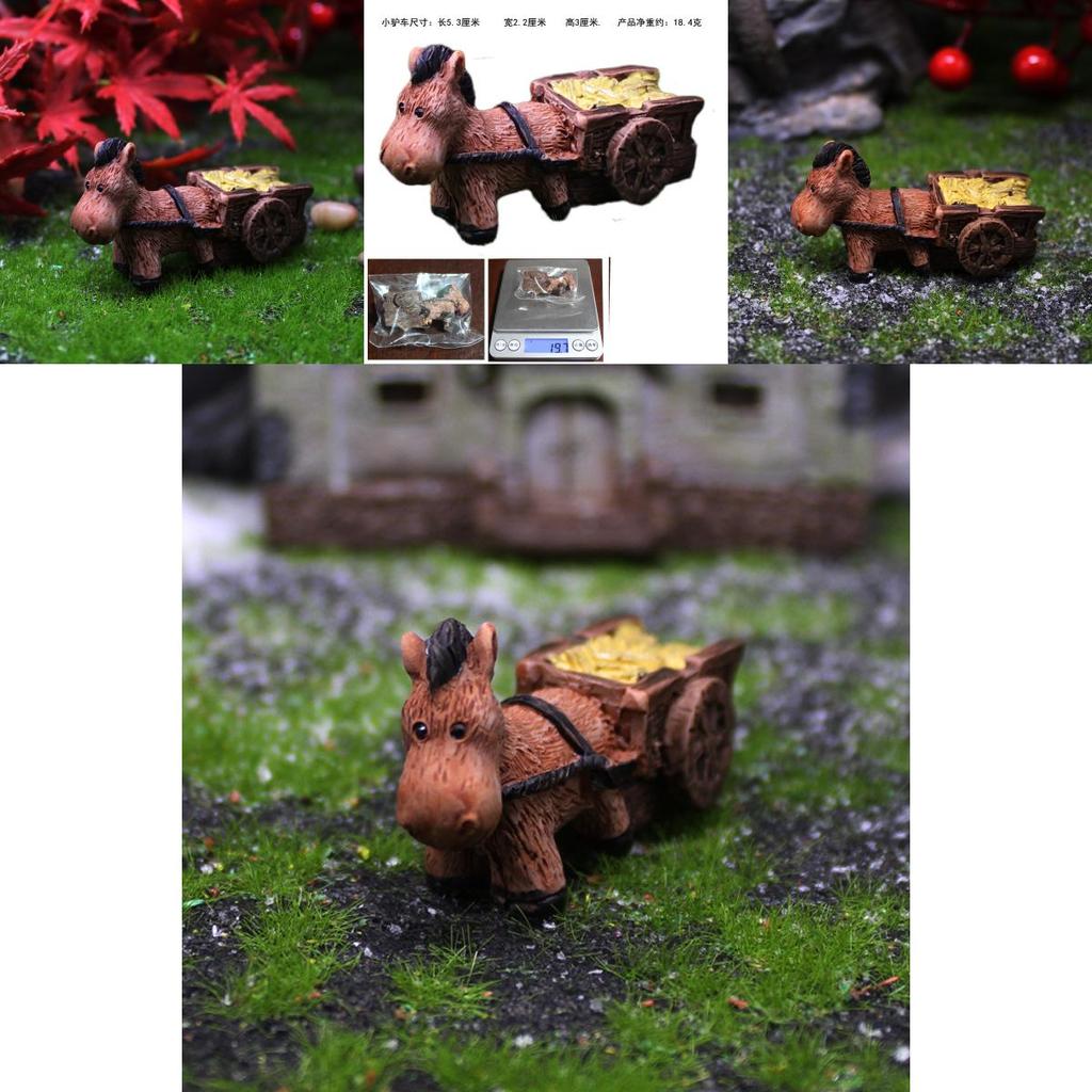 Resin Animal Car Miniature Garden Decor With Cute Donkey Figurine For Home And Gift