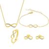 Elegant Cubic Zirconia Figure 8 Necklace Earrings And Bracelet Set Minimalist Clavicle Chain Jewelry Gift For Women