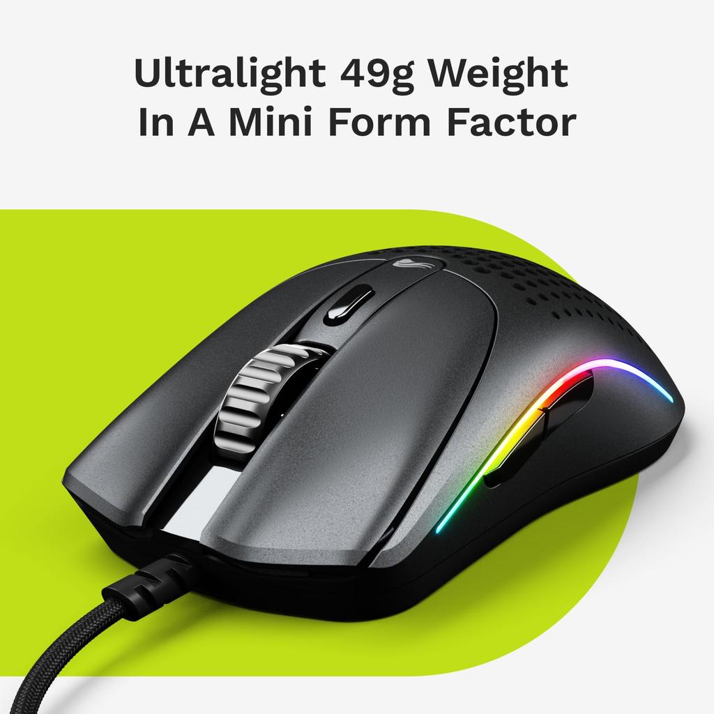 Glorious Model O 2 Mini Matte Black Lightweight Wired Gaming Mouse GLO-MS-OMV2-MB MS0738