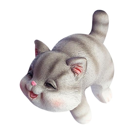 Animal Decorative Statue Mini Cat Dog Resin Ornament Compact Design Flower Pots