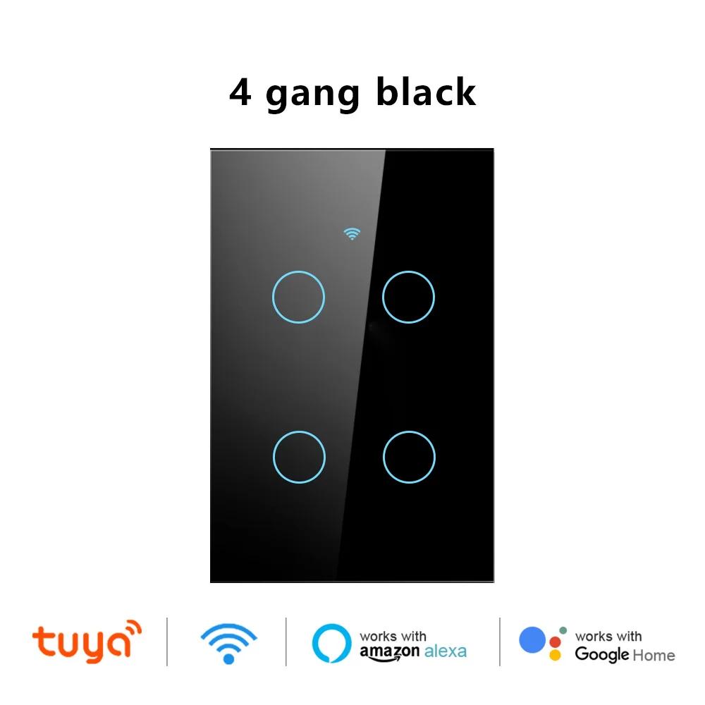 EU/US Smart Switch Alexa RF433 No Neutral Tuya Control Works With Google 1/2/3 Gang Smart Life Home Light WiFi Touch Switches