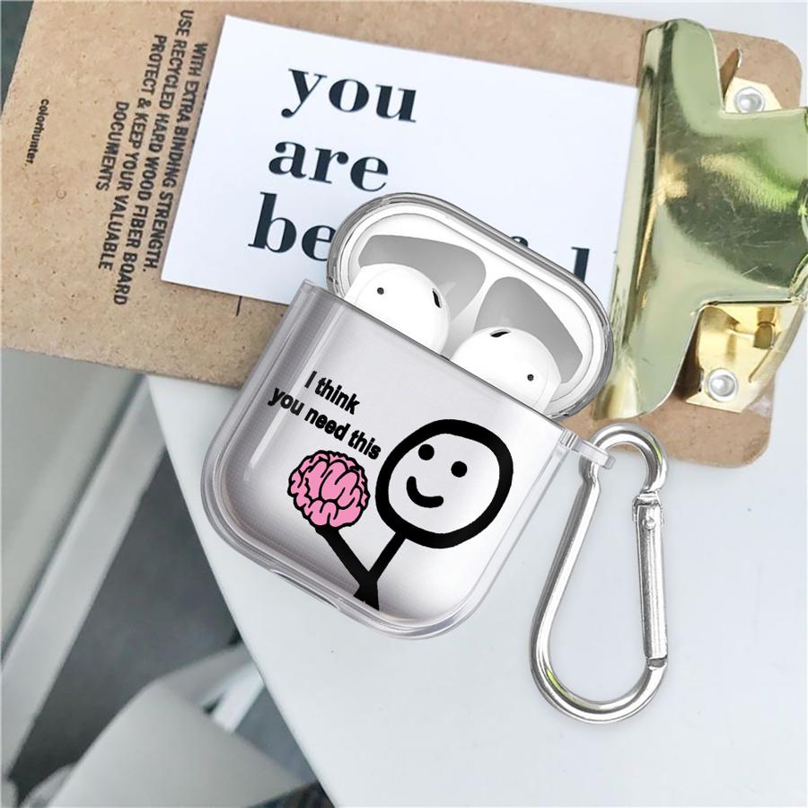 Cartoon Stick Figure Art Case For Airpods 1 4 2 Pro3 3 Pro Pro2 Clear Earphone Cases Cover