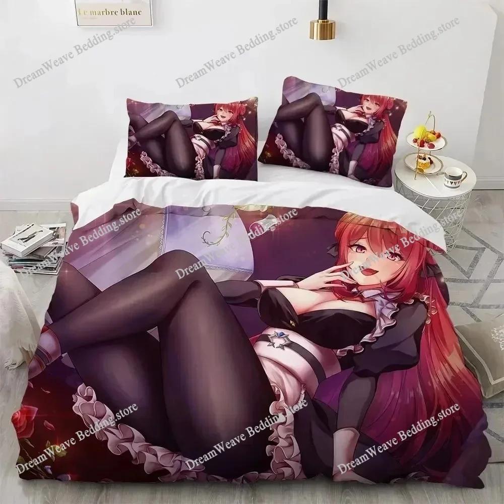3D Print Kawaii Anime Sexy Girl Bedding Set Duvet Cover Bed Set Quilt Cover Pillowcase Comforter King Queen Size Boys Adult9639