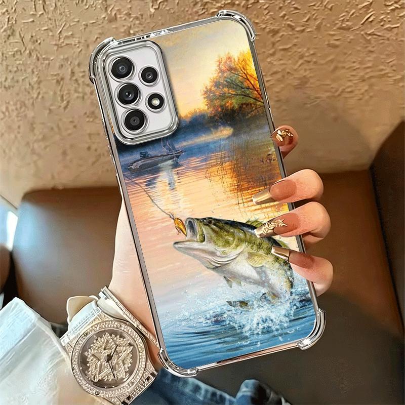 Hunting Fishing Man Plating Phone Case For Samsung A17 A07 A37 A57 A16 A56 A15 A55 A14 A54 A13 A53 A26 A36 A25 A35 A24 A34 A23 A