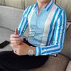9-color Striped Men's Shirt Casual Breathable Plus Size Men's Clothing Sports Comfortable Fabric Long Sleeved Shirt Collar
