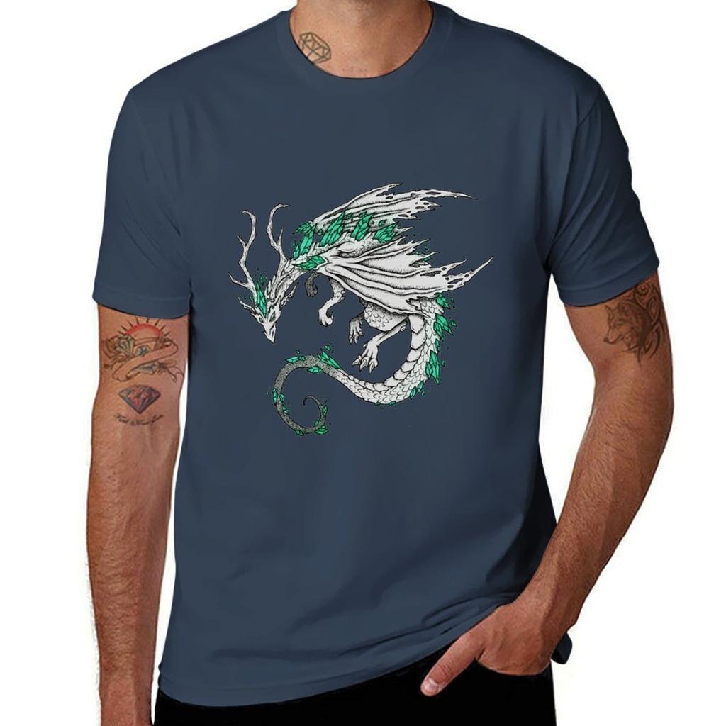 Emerald Dragon Tshirt Basic Solid Color Casual Tee Shirt