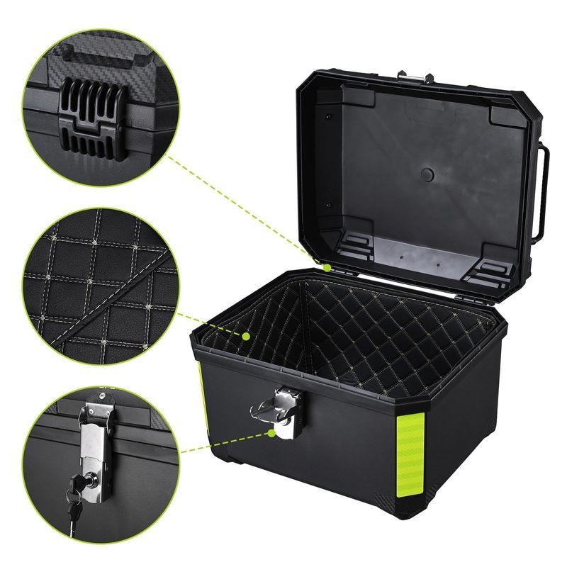 45L Motorcycle Trunk Helmet Box Universal Motorbike Top Case ABS Tail Box Rear Luggage Case Waterproof Toolbox With Safe Lock