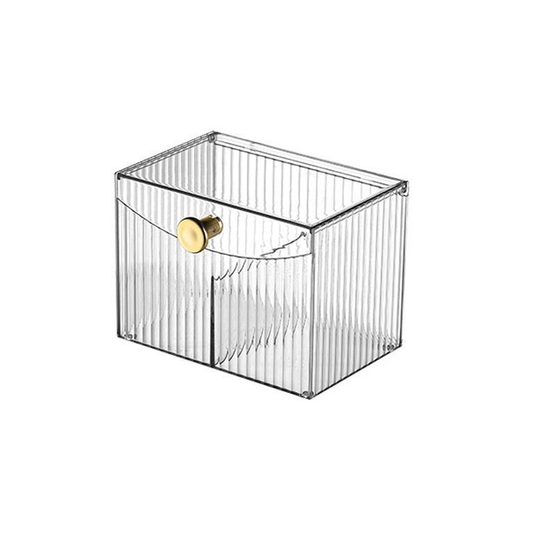 2 Slot Qtip Holder Dispenser Rectangle Cotton Ball and Swab Holder Organizer with Lid Clear Bathroom Organizer Jar for Bathroom